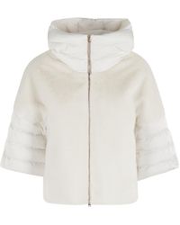 Herno - Satin Alternative Fur Cape - Lyst
