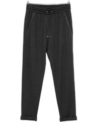 Brunello Cucinelli - Drawstring Tapered Sweatpants - Lyst