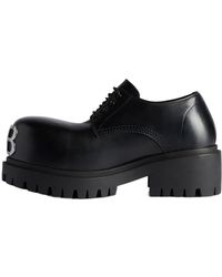 Balenciaga Square Toe Derby Shoes in Black for Men | Lyst