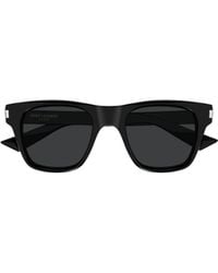 Saint Laurent - Eyewear Square-Frame Logo Detail Sunglasses - Lyst