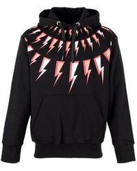 Neil Barrett - Lightning Printed Hooded Sweater - Lyst