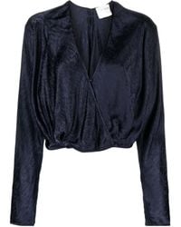 forte_forte - Long-Sleeved V-Neck Blouse - Lyst