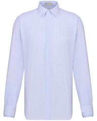 Dior - Homme Striped Collared Long-Sleeve Shirt - Lyst