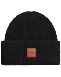 COACH - Knit Beanie With Leather Patch - Lyst
