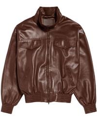 Balenciaga - High Collar Zip-Up Bomber Jacket - Lyst