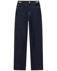 Emporio Armani - Five-Pocket Denim Jeans With A Metal Knot On The Waistband - Lyst