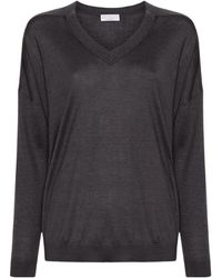 Brunello Cucinelli - Molini-Detailed V-Neck Jumper - Lyst
