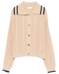 Liu Jo - Collared Cable-Knit Cardigan - Lyst