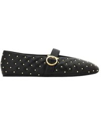 Ferragamo - Studded Gancini Buckle Ballet Flat - Lyst
