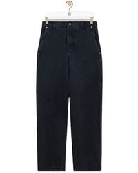 Loewe - Leather-Patch Straight-Leg Jeans - Lyst