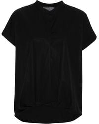 Lorena Antoniazzi - Gathered Detailed Short-Sleeved Poplin Blouse - Lyst