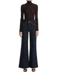 Self-Portrait - Ribbed Turtleneck Top - Lyst