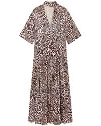 Ulla Johnson - Linya Printed Midi Dress - Lyst