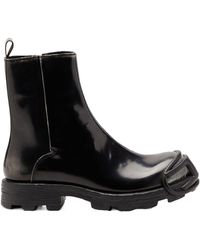 DIESEL - Zip-Detail Oval-Plaque Boots - Lyst