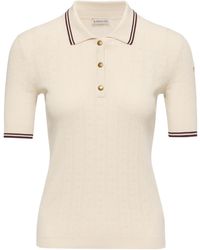 Moncler - Short Sleeved Knitted Polo Top - Lyst