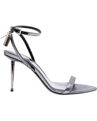 Tom Ford - Laminated Hammered Effect Heeled Sandals - Lyst