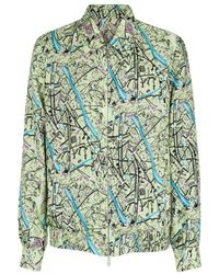 Fendi - Map Reversible Long-Sleeved Shirt - Lyst