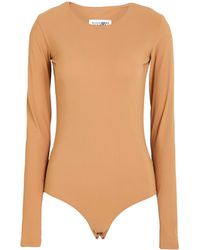 MM6 by Maison Margiela - Crew Neck Solid Color Knit Sweater - Lyst