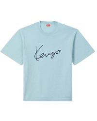 KENZO - Logo Embroidered Crewneck T-Shirt - Lyst