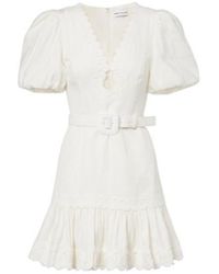 Rebecca Vallance - Kahlia Embroidered Linen-Blend Minidress - Lyst
