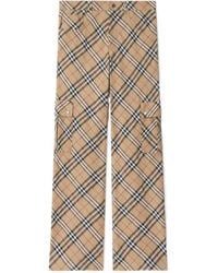 Burberry - Check Cargo Trousers - Lyst