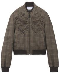 McQueen - Embroidered Check Bomber Jacket - Lyst