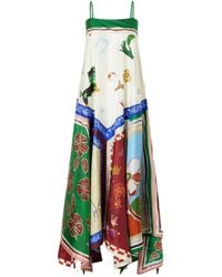 ALÉMAIS - Silk-Twill Midi Dress - Lyst