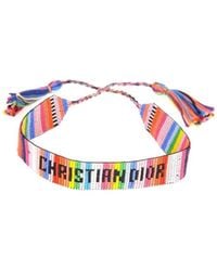 Dior - Logo Embroidery Bracelet - Lyst