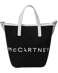 Stella McCartney - Logo Printed Open Top Bucket Bag - Lyst