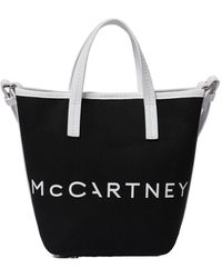 Stella McCartney - Logo Printed Open Top Bucket Bag - Lyst