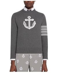 Thom Browne - Anchor-Jacquard Jumper - Lyst