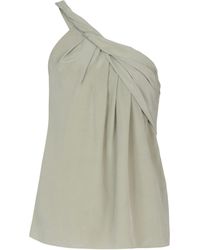 Balmain - Silk Crepe One-Shoulder Top - Lyst