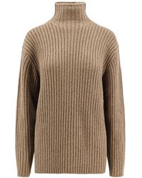 Loro Piana - Long Sleeved High-Neck Knitted Jumper - Lyst