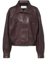 Nour Hammour - Quincy Leather Blouson Jacket - Lyst