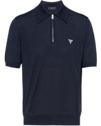 Prada - Knitted Polo Shirt - Lyst