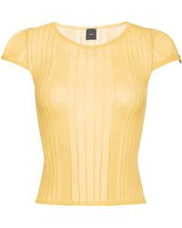 Pinko - Semi-Sheer Ribbed Top - Lyst