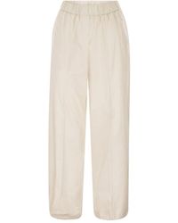 Peserico - Casual Pants With An Elastic Waistband - Lyst