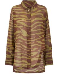 The Attico - The Zebra Printed Shirt - Lyst