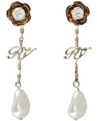 Roger Vivier - Rose Pearls Long Earrings - Lyst