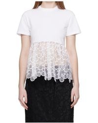 Cecilie Bahnsen - Lace-Detail T-Shirt - Lyst