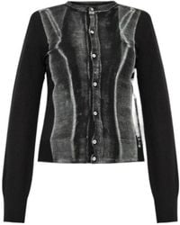MM6 by Maison Margiela - Cardigan-Print Crewneck Jumper - Lyst