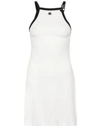 Courreges - Buckle Contrast Short Dress - Lyst