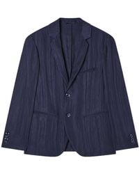 Giorgio Armani - Crinkle Effect Blazer - Lyst