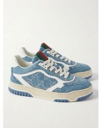 Gucci - Re-Web Gg Denim & Leather Sneaker - Lyst