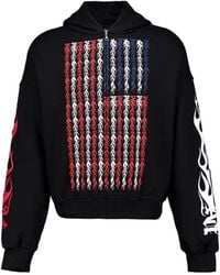 Palm Angels - Flames Flag Zip-Up Hoodie - Lyst