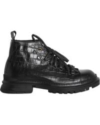 Giuliano Galiano - Round Toe Lace-Up Boots - Lyst