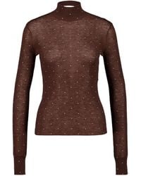 Rabanne - Embellished-Details Turtleneck Top - Lyst