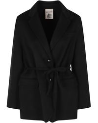Semicouture - Belted Wool Coat - Lyst
