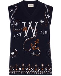 Weekend by Maxmara - Wool Yarn Gilet With Embroidery - Lyst