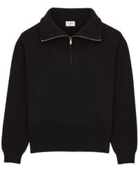 Saint Laurent - Half-Zip Rib-Knit Jumper - Lyst